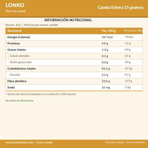 Canela Entera 15 gramos