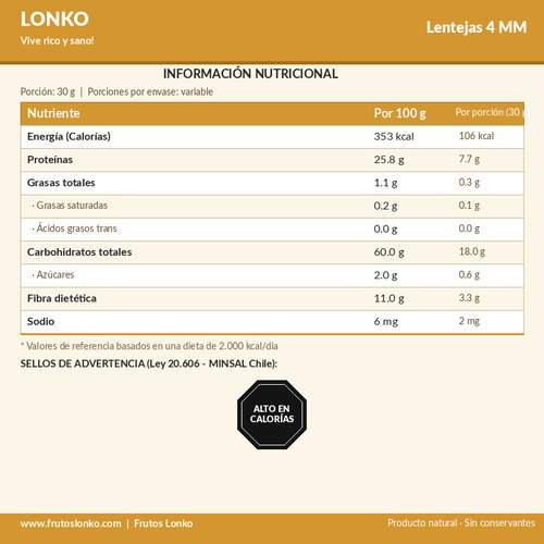 Lentejas 4 MM