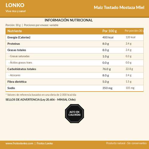 Maiz Tostado Mostaza Miel