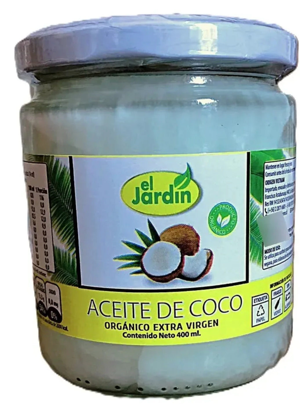 Aceite de coco orgánico Extra Virgen