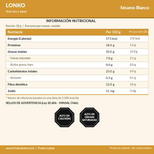 Sésamo Blanco - Frutos Lonko (2)